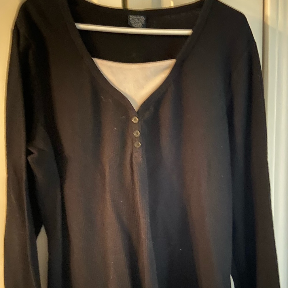 Faded glory black layered shirt